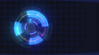 Abstract Futuristic Digital Technology Hud Equalizers Background. Digital Hud Equalizers Colorful Background