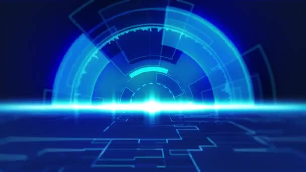 Seamless Loop Abstract Tunnel Digital Technology Futuristic Hud Equalizers Background — Vídeos de Stock