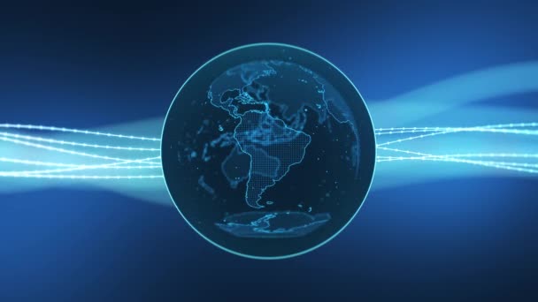 Seamless Loop Technology World Digital Data Line Stream Network Connection — Stok Video
