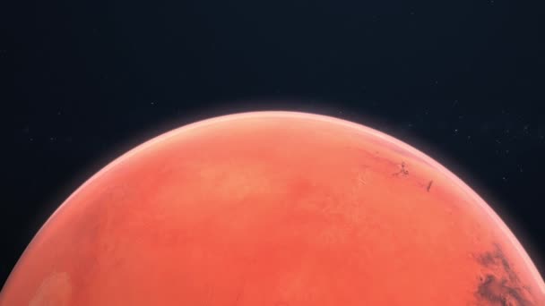 Render Close Mars Planet 360 Rotation Galaxy Space Star Field — Vídeos de Stock