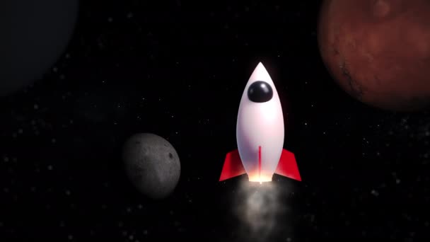 Seamless Loop Render Space Traveler Rocket Jet Flying Star Field — Vídeos de Stock