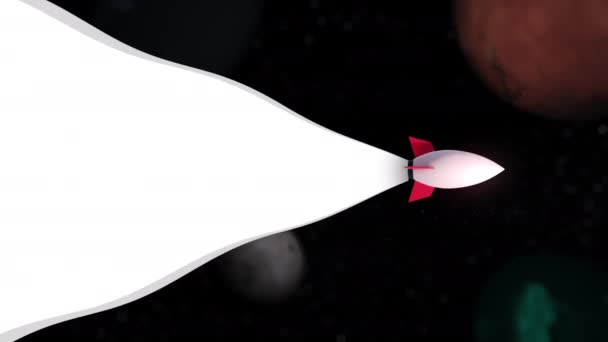 Seamless Loop Render Space Traveler Rocket Jet Flying Star Field — Αρχείο Βίντεο