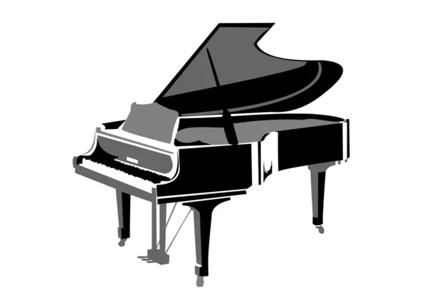 Realistic grand piano picture — Stock Vector