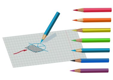 renkli kalemle çizim grafik