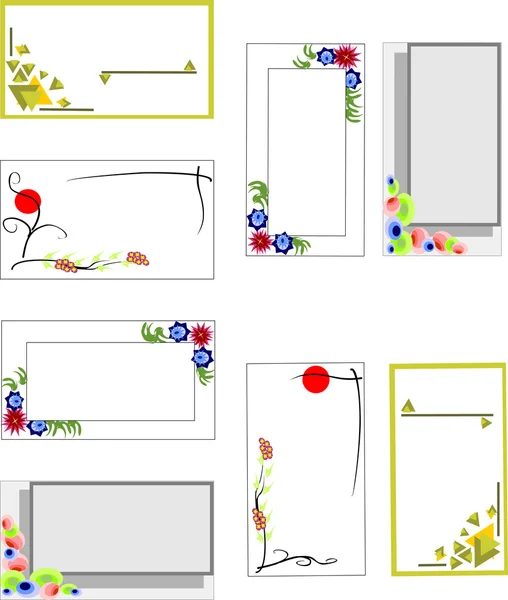 Set de cartes de visite verticales et horizontales colorées. Vecteur — Image vectorielle