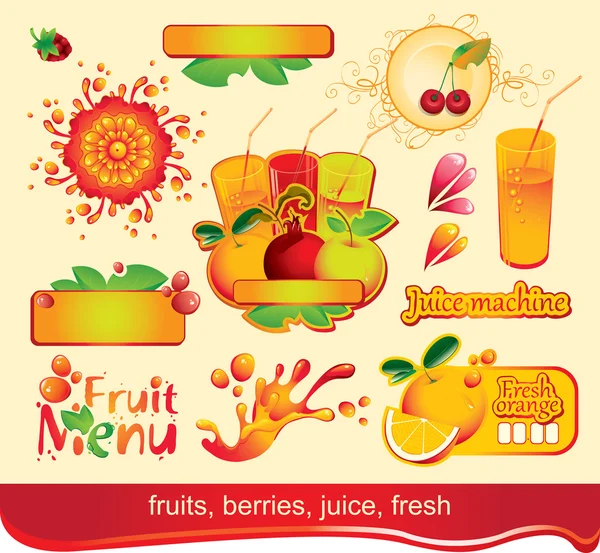 Succhi di frutta — Vettoriale Stock