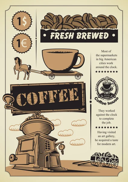 Tematu kawy — Wektor stockowy