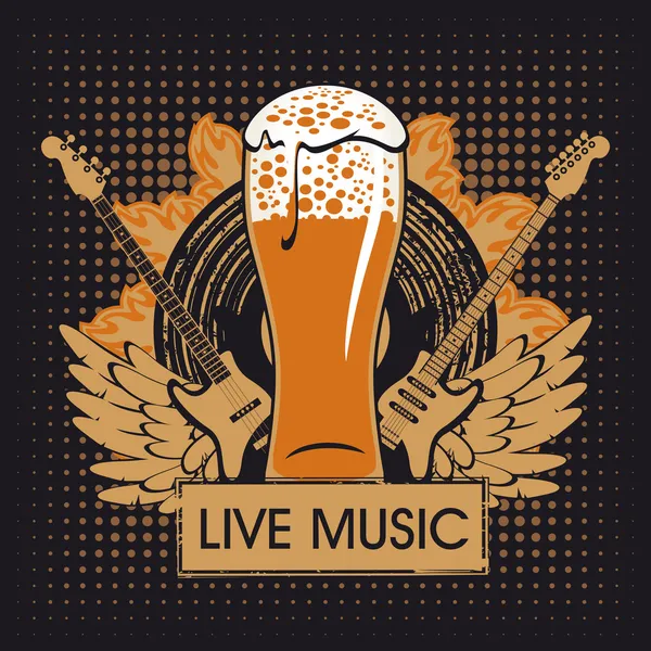 Pub with live music — Stock Vector
