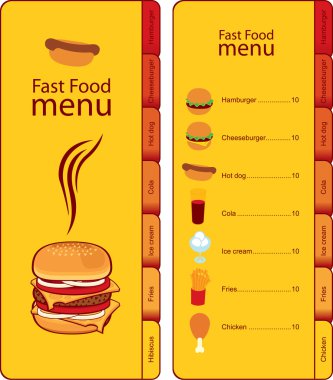 Fast food menüsü