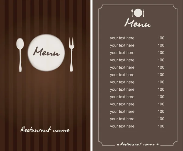 Brown menu — Stock Vector