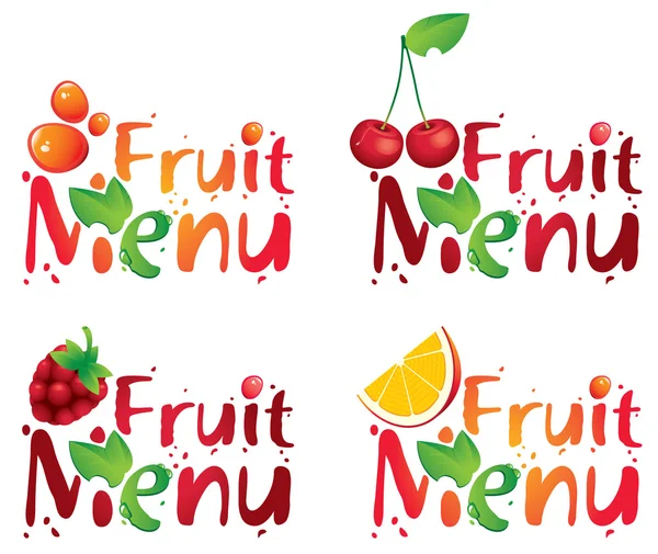 Menú de frutas — Vector de stock