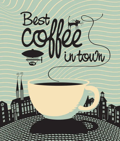 Beste koffie in de stad — Stockvector
