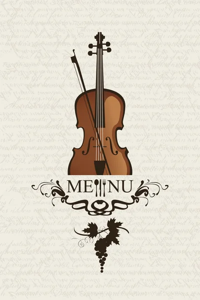 Violon et couverts — Image vectorielle