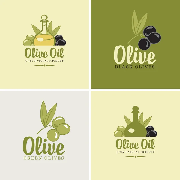 Olive e olio — Vettoriale Stock