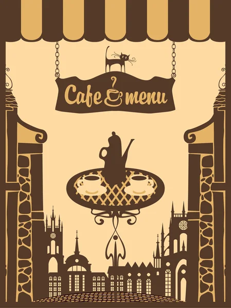 Menu pour le café de la ville — Image vectorielle