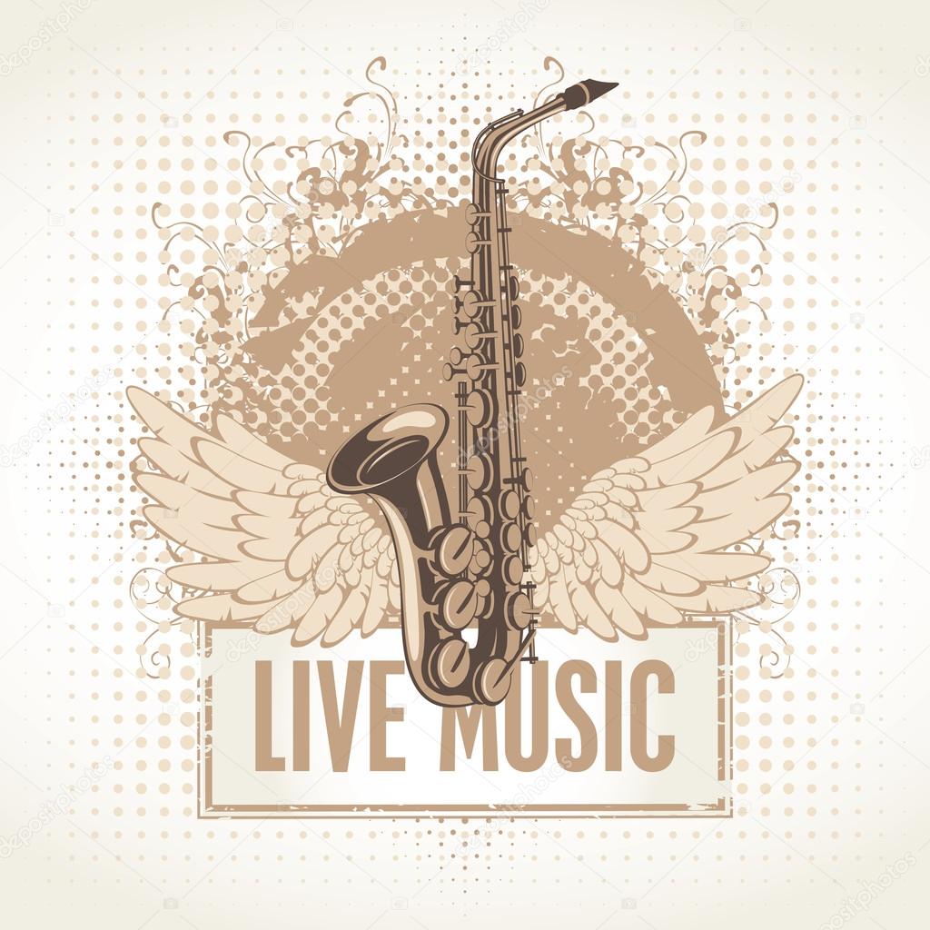 saxophone with wings
