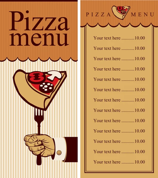 Menú de pizza — Vector de stock