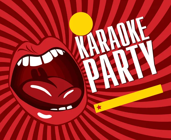 Zpívá karaoke — Stockový vektor
