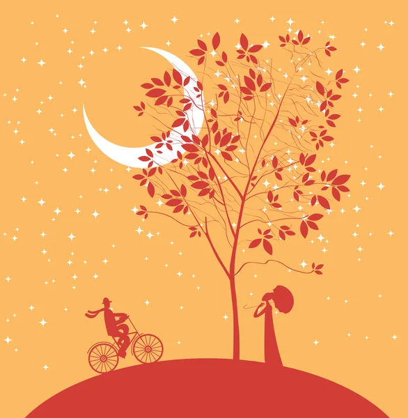 Date under the moon Royalty Free Stock Illustrations