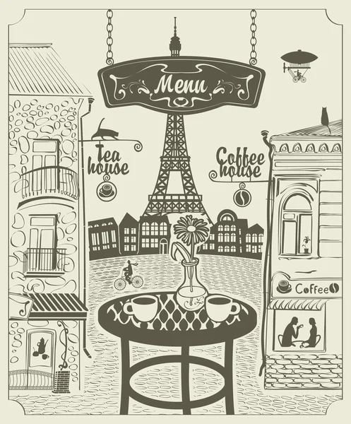 Restaurante parisino — Vector de stock