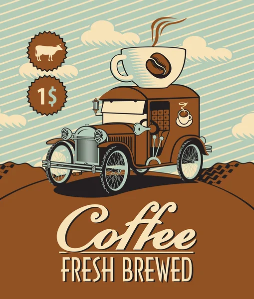 Café fresco coche — Vector de stock