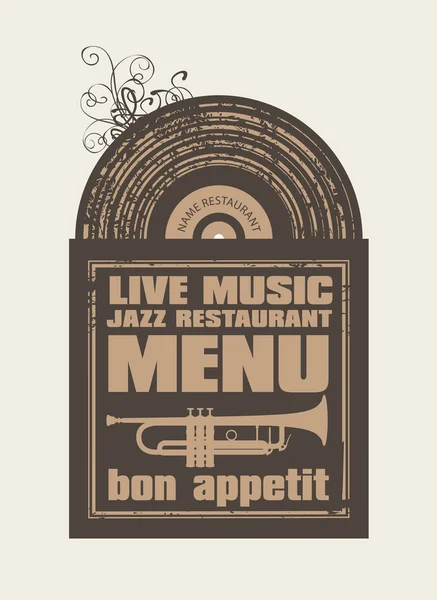 Restaurante con música jazz — Vector de stock