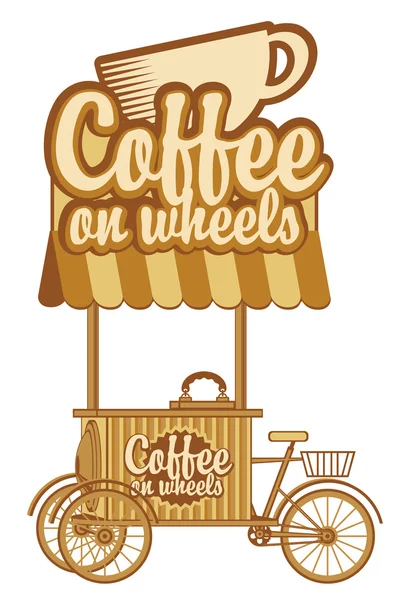 Koffie op wielen — Stockvector