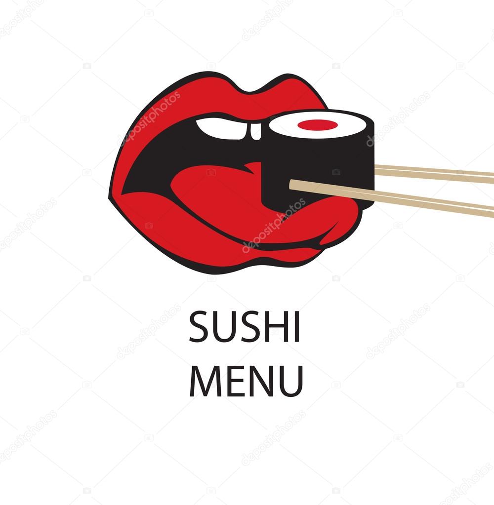 Sushi in the mouth