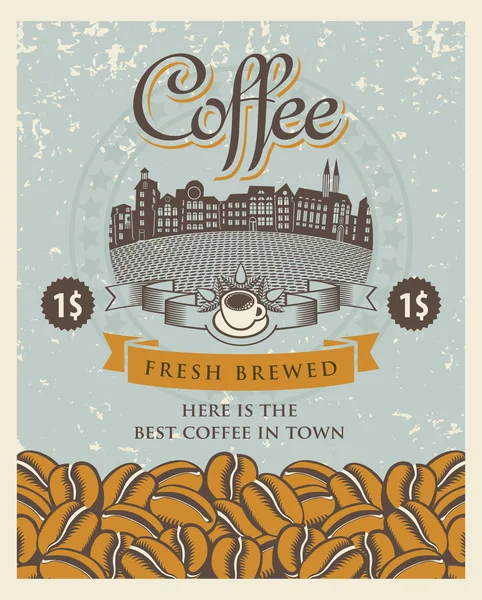 Bannière rétro avec café — Image vectorielle