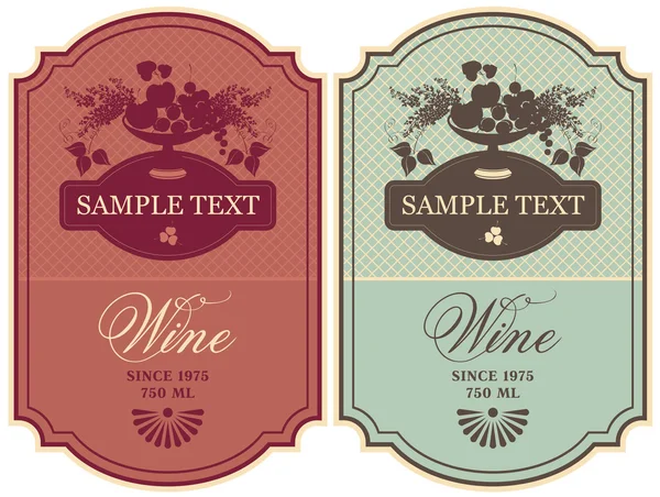 Etikety na víno — Stockový vektor