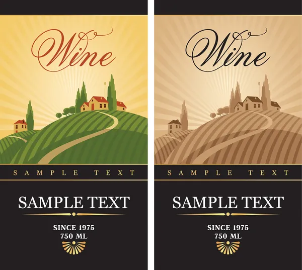 Étiquettes de vin — Image vectorielle