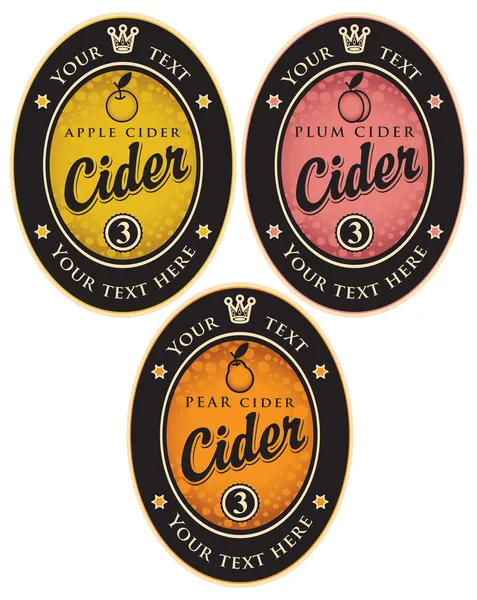 Labels for cider — Stock Vector