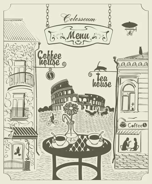 Café de Roma — Vector de stock