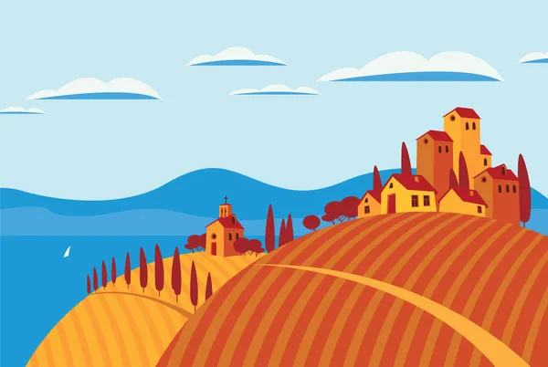 Paysage italie — Image vectorielle