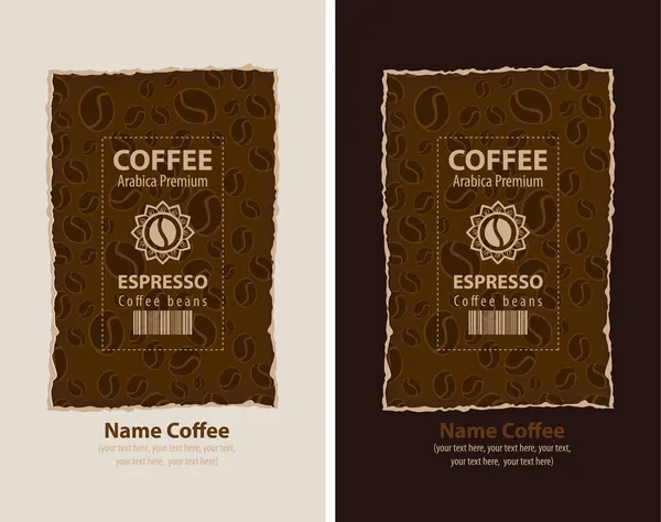 Koffie verpakking — Stockvector