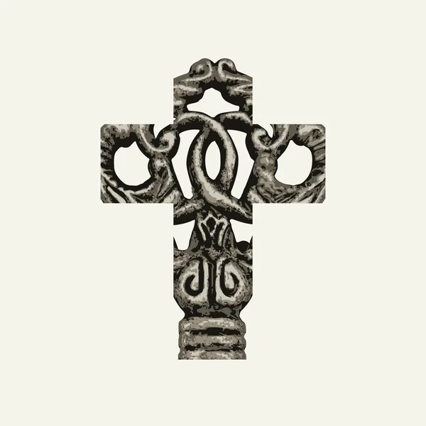 Una Pancarta Religiosa Con Una Cruz Forma Fragmento Una Antigua — Archivo Imágenes Vectoriales