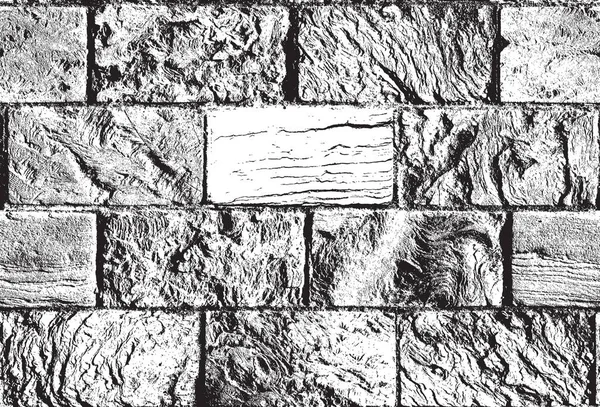 Abstract Seamless Pattern Old Horizontal Brickwork Black White Vector Texture Stock Vector
