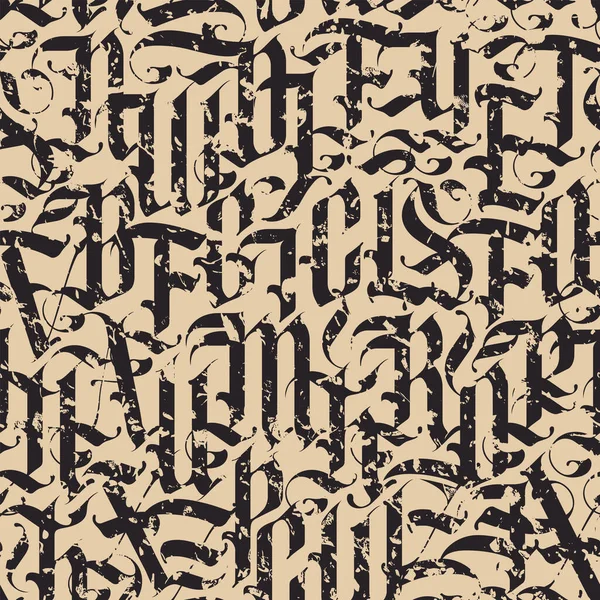 Naadloos Patroon Van Hoofdletters Gotische Letters Grunge Stijl Abstracte Achtergrond — Stockvector