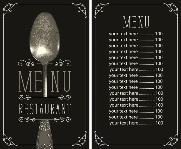 Modelo Menu Vetorial Para Restaurante Com Lista Preços Decorado Com — Vetor de Stock