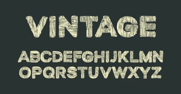 Letras Vintage Letras Tela Alfabeto Inglés Con Una Textura Textil — Vector de stock