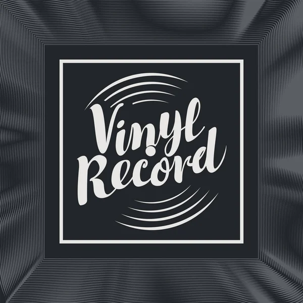 Banner Música Vectorial Con Etiqueta Cuadrada Para Grabar Vinilo Con — Vector de stock