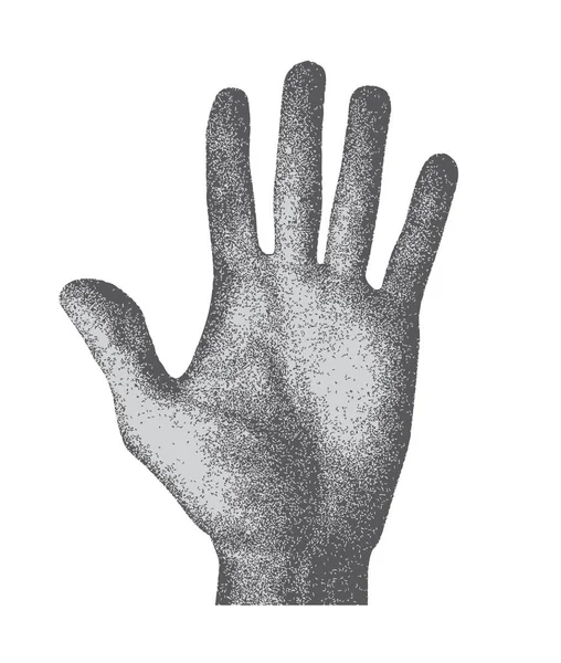 Vector Zwart Wit Menselijke Hand — Stockvector