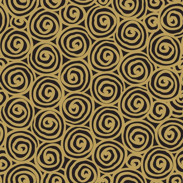 スパイラルドドルでシームレスなパターンを抽象化 渦の形をした手描きの角を持つモノクロームの質感 繰り返しベクトル背景 壁紙用グラフィックプリント 包装紙や布 — ストックベクタ