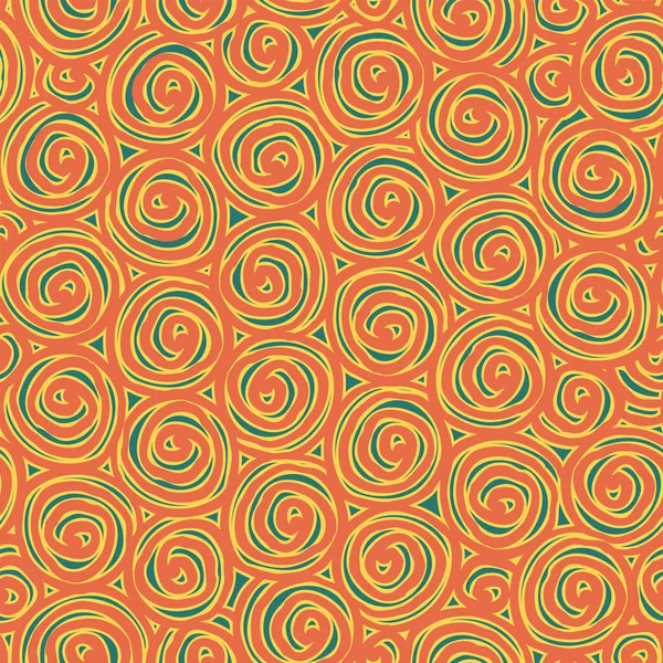 Abstraktes Nahtloses Muster Mit Spiralkritzeln Farbige Vektor Wiederholungshintergrund Geeignet Für — Stockvektor
