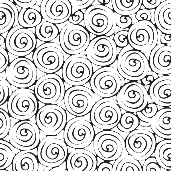 Абстрактный Бесшовный Рисунок Спиральными Черными Каракулями Светлом Фоне Повторяющийся Векторный — стоковый вектор