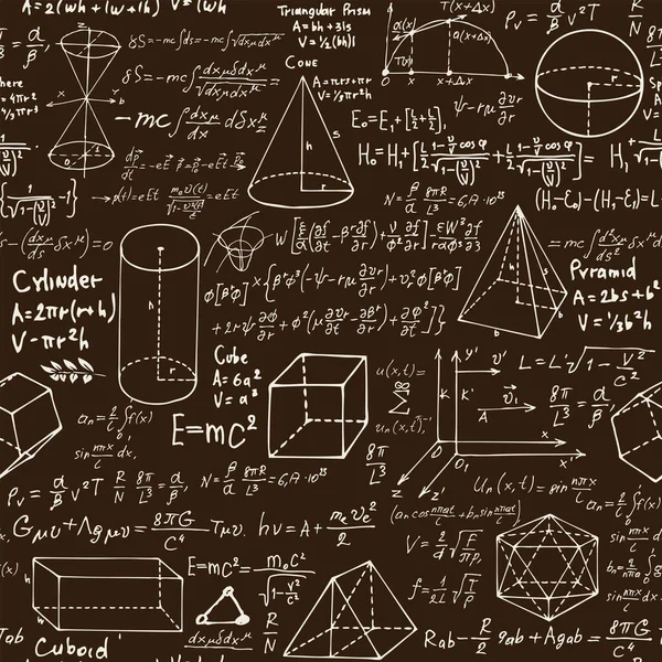 Modèle Abstrait Sans Couture Avec Des Formules Des Équations Mathématiques — Image vectorielle