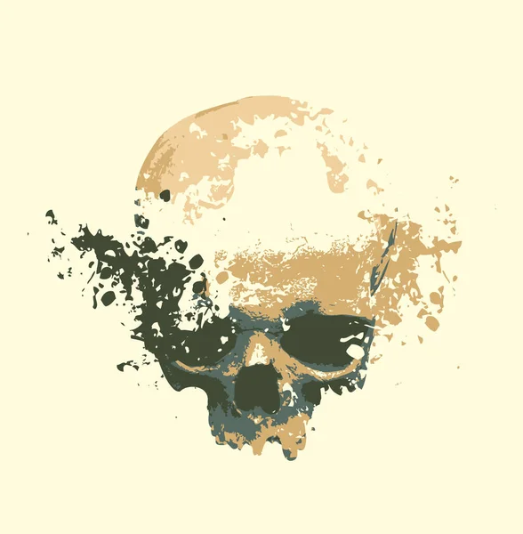 Human Skull Color Spots Splashes Graphic Print Clothes Fabric Wallpaper — 스톡 벡터