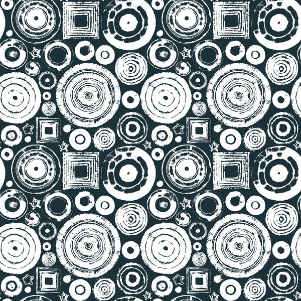 Motif Abstrait Homogène Formes Géométriques Cercles Carrés Imitant Broderie Tapisserie — Image vectorielle