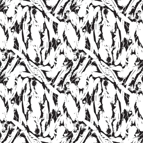 Modèle Abstrait Sans Couture Avec Des Plumes Oiseaux Dispersées Chaotiques — Image vectorielle
