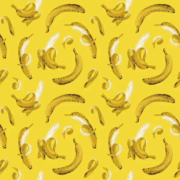 Απρόσκοπτη Μοτίβο Ώριμες Μπανάνες Στο Φόντο Φόντο Φορέα Φρούτων Ολόκληρες — Διανυσματικό Αρχείο